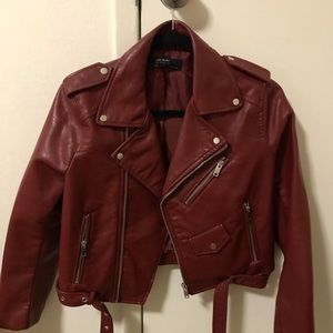 Zara faux leather biker jacket